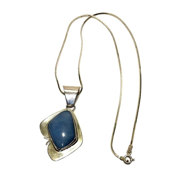 Jay King DTR Blue Adventurine Sterling Silver Pendant and Necklace 18" 925